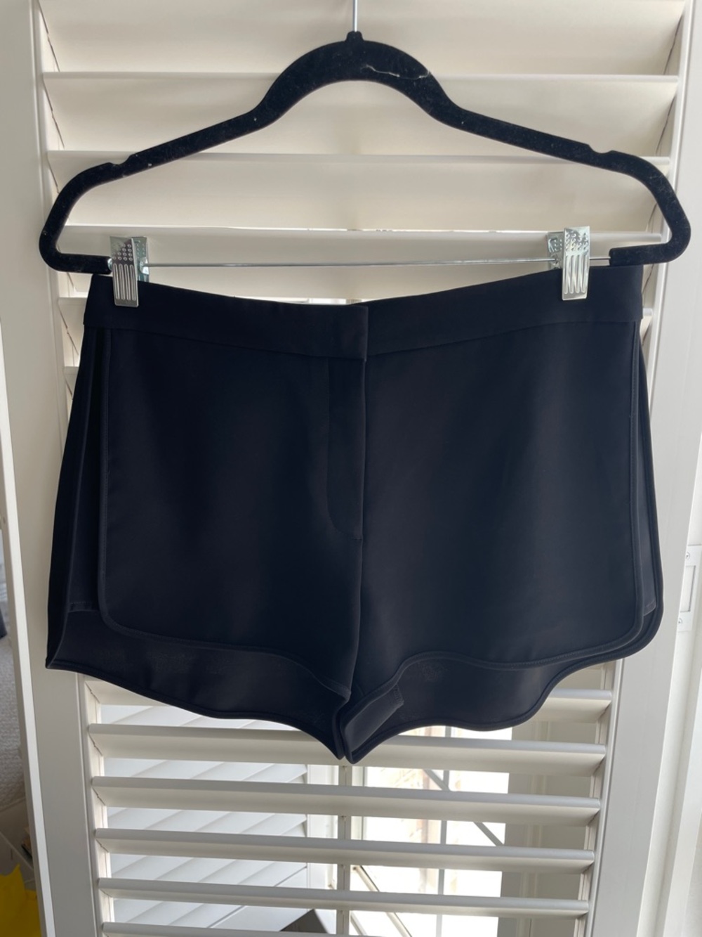 Theory Black High-Rise Tailored Shorts